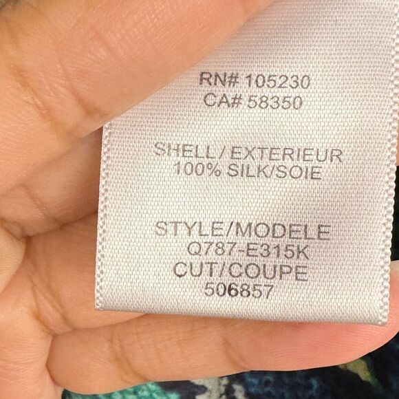 Equipment Femme Blue Multicolor 100% Silk Snake Print Blouse Top Women’s Sz M - Picture 3 of 7